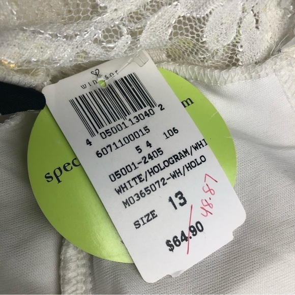 NWT WINDSOR (13/14) White lace dress with rainbow sequins - Picture 12 of 16